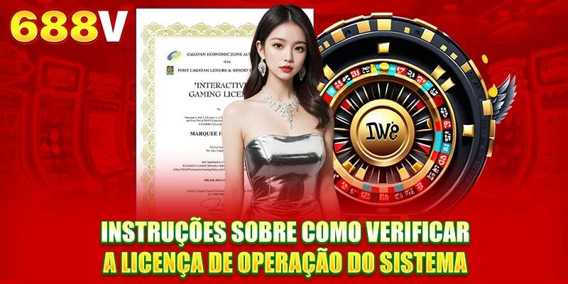 Instruções sobre como verificar a licença de operação do sistema