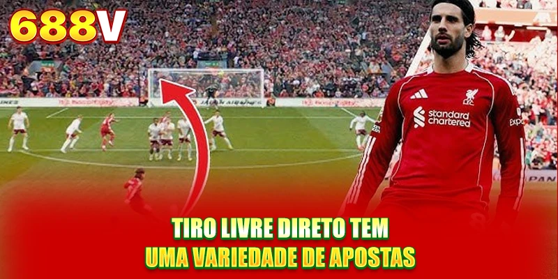 Tiro livre direto tem uma variedade de apostas