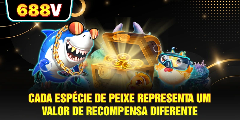 Cada espécie de peixe representa um valor de recompensa diferente