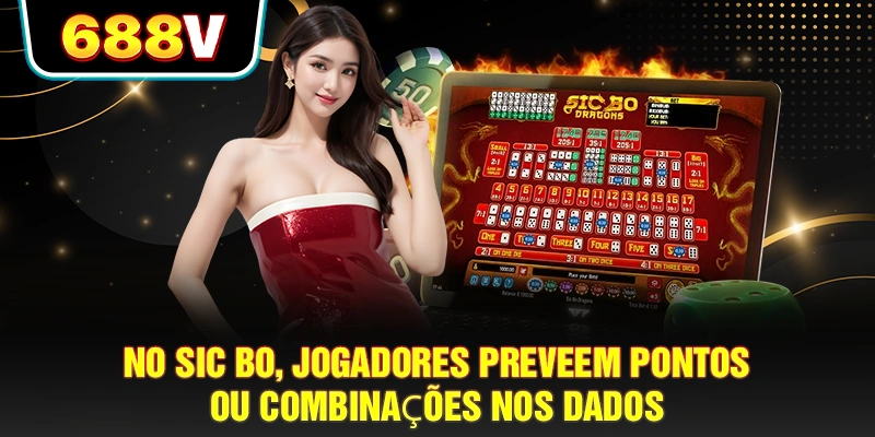 No Sic Bo, jogadores preveem pontos ou combinações nos dados